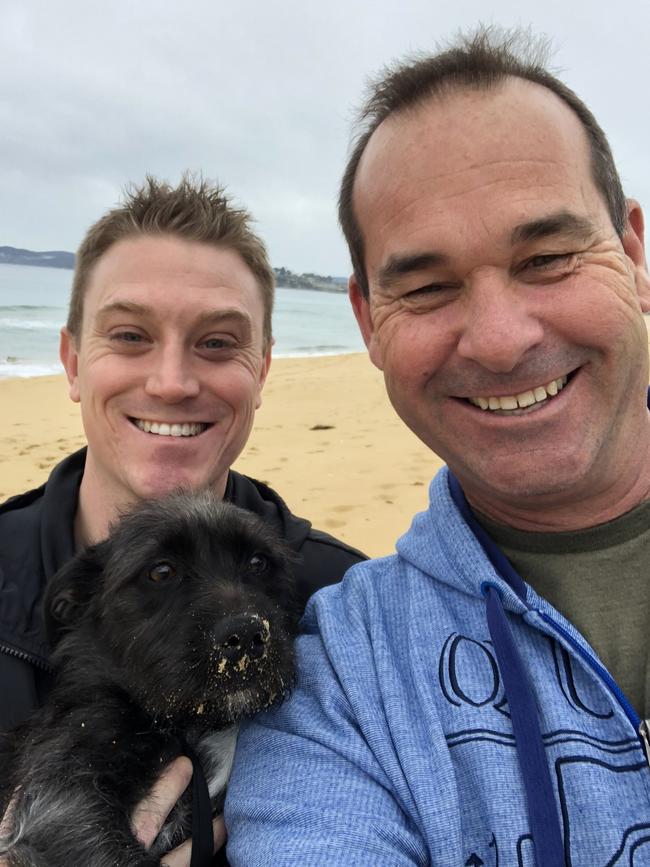 Constable Glen Humphris, left, with partner Todd Robinson.