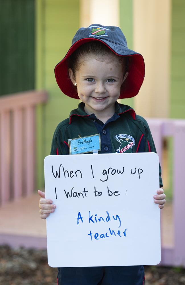 St Saviour's Primary School prep student Everleigh on the first day of school, Wednesday, January 29, 2025. Picture: Kevin Farmer