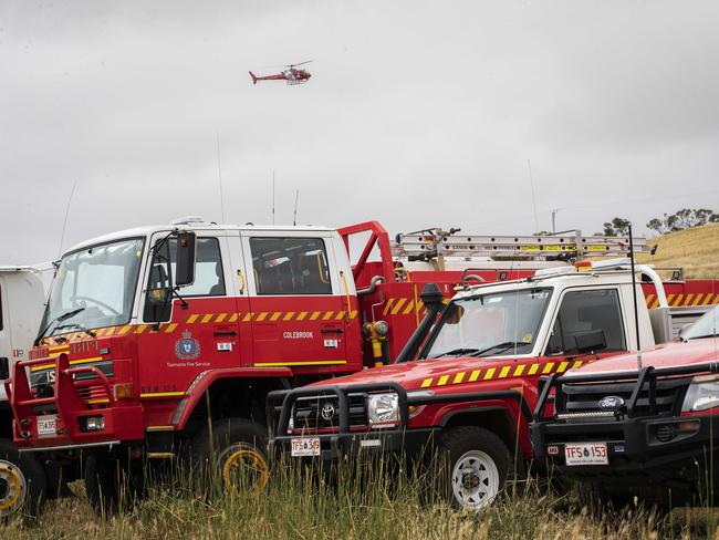 Aviation firefighting fleet demonstration at Colebrook. Picture: Chris Kidd