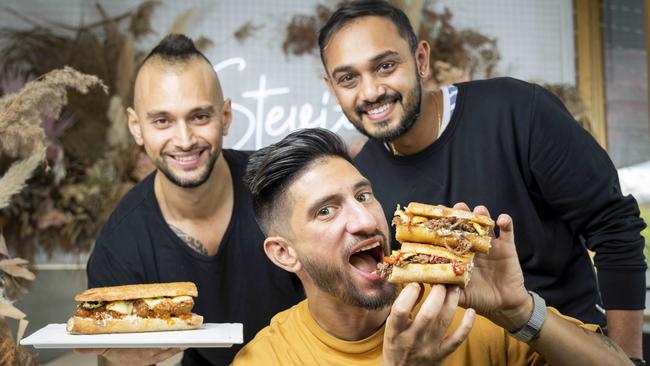 Sons of Sandwiches’ Dean Fourtzis, Rishit Patel and James Fernando. Picture: Wayne Taylor