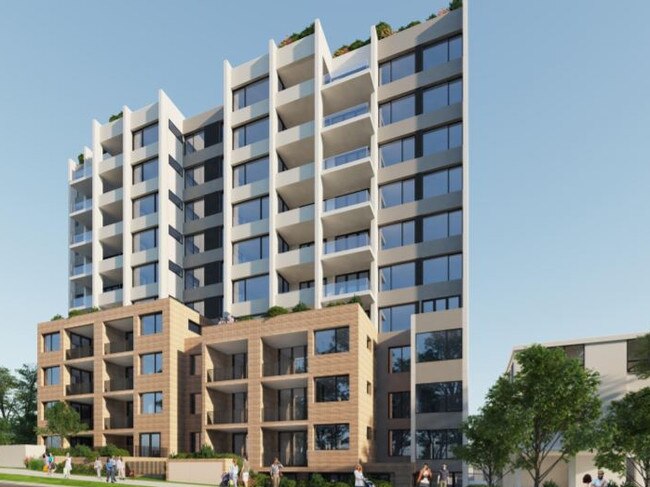 Artist's impression of a proposed unit block at 44-52 Regent St Kogarah.