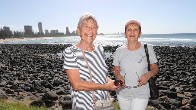 Locals Carolyn Wilson and Renate Melkus out for a walk. Picture Glenn Hampson