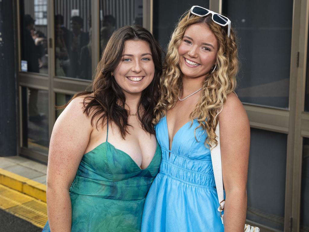 Chloe Carroll (left) and Laura Hillman at Weetwood raceday at Clifford Park, Saturday, September 28, 2024. Picture: Kevin Farmer