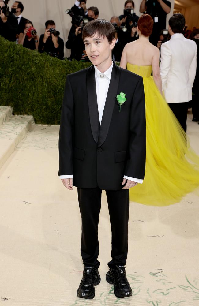 Elliot Page attends the 2021 Met Gala. Picture: Dimitrios Kambouris/Getty Images for The Met Museum/Vogue