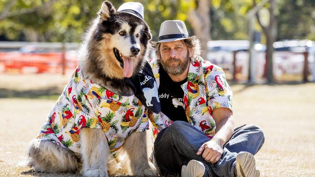 Russ Ellom with Buddy at Paws at the Park held at Mudgeeraba showground on Sunday. Picture: Jerad Williams