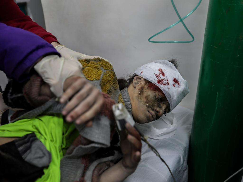 A Palestinian girl is severely injured. Picture: Supplied