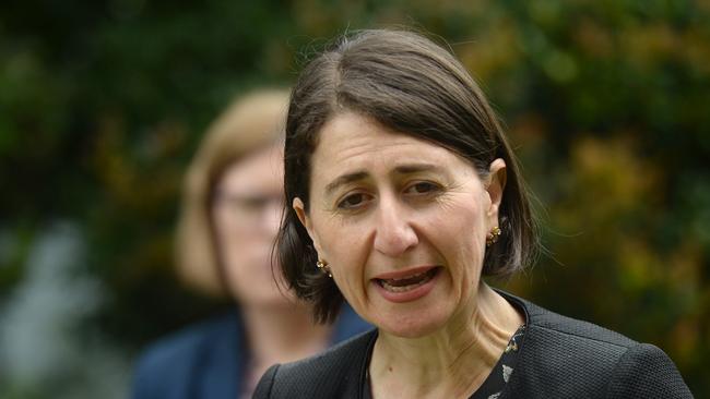 NSW Premier Gladys Berejiklian announces the easing of restrictions at Parliament House. Picture: NCA NewsWire / Jeremy Piper