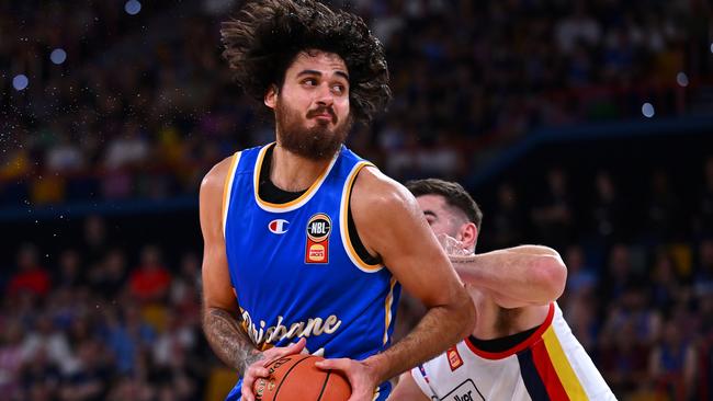 BRISBANE, AUSTRALIA - DECEMBER 06: Tyrell Harrison of the Bullets goes to the basket during the round 11 NBL match between Brisbane Bullets and Adelaide 36ers at Brisbane Entertainment Centre, on December 06, 2024, in Brisbane, Australia. (Photo by Albert Perez/Getty Images)