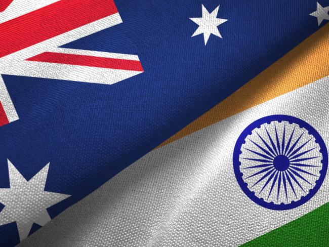 FLAG, FLAGS, INDIA, AUSTRALIA -  India and Australia flag together realtions textile cloth fabric texture Picture: Istock