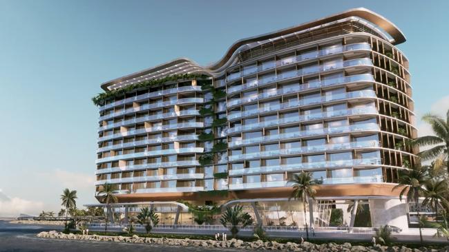 Concept art of the proposed hotel at the Darwin Waterfront. Picture: NT government