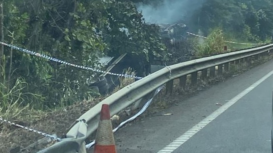 The guardrail was damaged in during the incident. Supplied