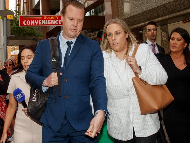 Police officer Kristian White leaves the Supreme Court on Wednesday after being found guilty of manslaughter. Picture: NewsWire / Nikki Short