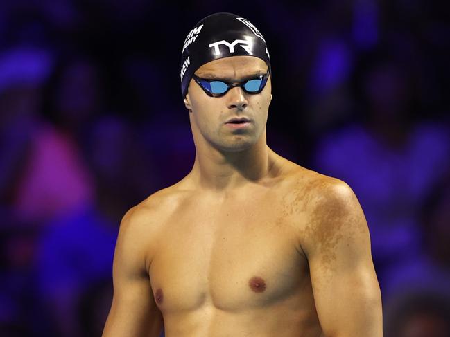 OMAHA, NEBRASKA - JUNE 19: Michael Andrew of the United States competes in a semifinal heat for the Men's 50m freestyle during Day Seven of the 2021 U.S. Olympic Team Swimming Trials at CHI Health Center on June 19, 2021 in Omaha, Nebraska. (Photo by Al Bello/Getty Images)