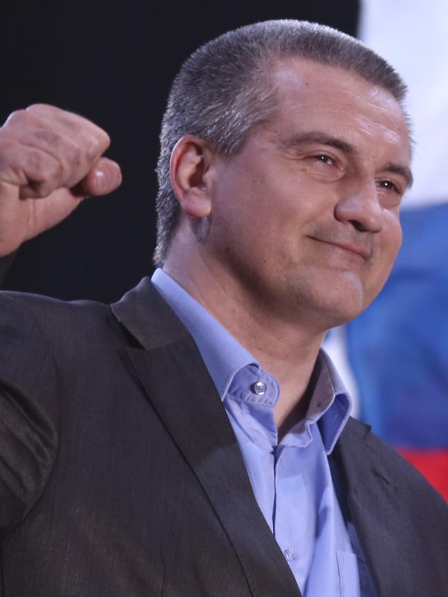 Crimea's Russia-backed leader Sergei Aksyonov. Picture: AP Photo/Max Vetrov