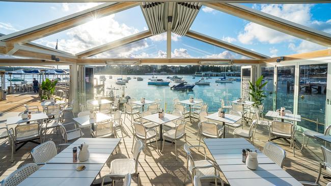 The terrace dining area at Manly 16ft Skiff Sailing Club.