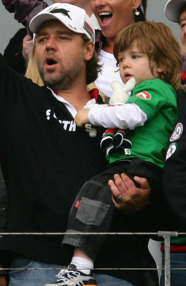 Russell Crowe! Pictured here with a young Charles in 2007. Picture: Matt Blyth/Getty Images