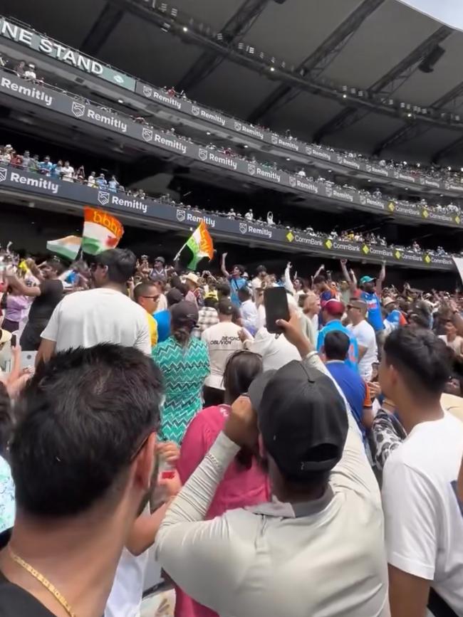 Fans on day five at the MCG chanting “Where’s your visa” at the Bharat Army.