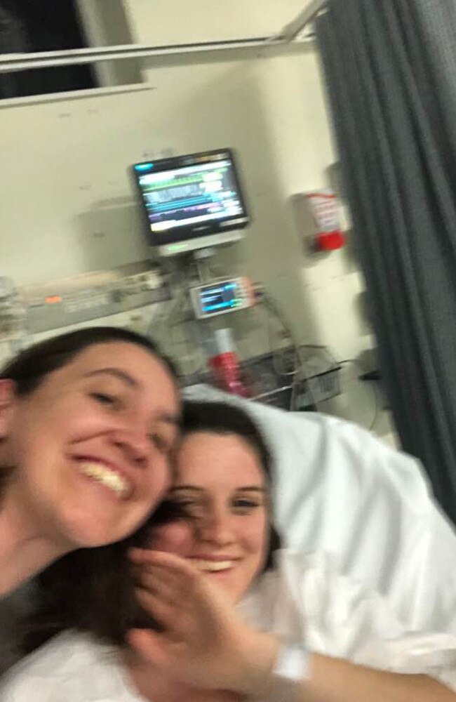 Anna Lambden, 15 received an electric shock while walking through a puddle close to the construction of the lightrail in Haymarket. Picture: Facebook