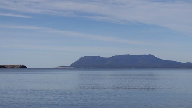 The Mercury Passage and Maria Island in the background seen from Raspin's Beach, Orford. Picture: LUKE BOWDEN