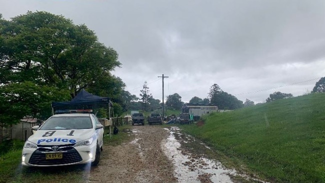 Police have established a crime scene at a Cudgera Creek property. Picture: 9 News Gold Coast