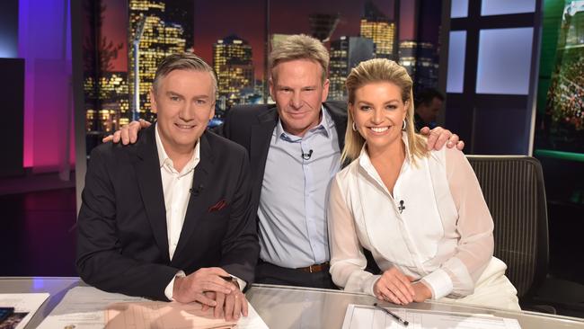 Eddie McGuire with Sam Newman and Rebecca Maddern