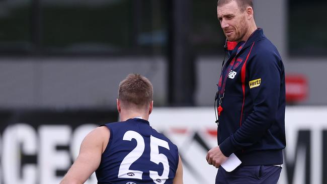 Simon Goodwin is the sixth senior coach in Tom McDonald’s time at Melbourne. Picture: Michael Klein