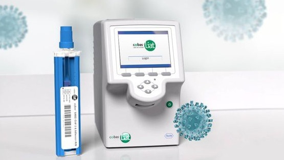 The Cobas SARS-CoV-2 rapid PCR testing machine for Covid that is being used at airports. Supplied: Cobas