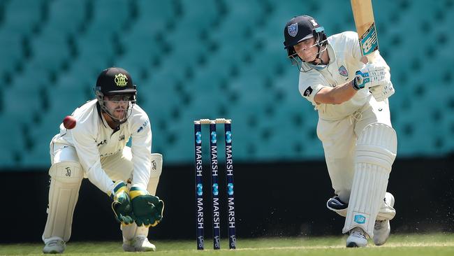 Steve Smith played himself back in to red ball tempo for NSW against WA. Picture. Phil Hillyard