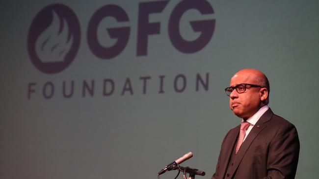 GFG Alliance executive chairman Sanjeev Gupta launching a GFG Foundation's program in Whyalla in 2019.