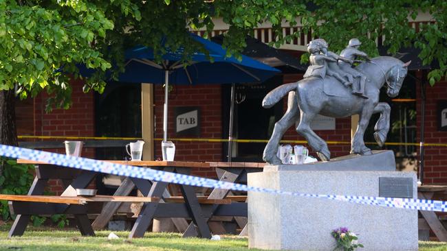 Five people died and multiple others were injured when the vehicle crashed into The Royal Daylesford Hotel’s beer garden at 6.07pm. Picture: NewsWire / Brandan Beckett