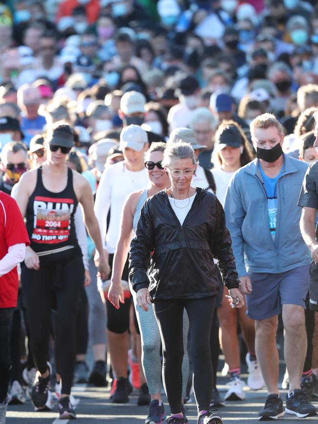Walkers head off from Wrest Point. Picture: Nikki Davis-Jones