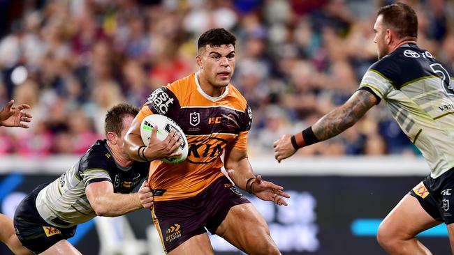 NRL; North Queensland Cowboys v Brisbane Broncos at Queensland Country Bank Stadium. David Fifita. Picture: Alix Sweeney