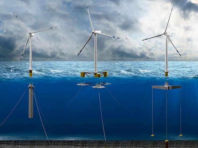 GRAPHIC: Offshore floating  windfarm. Source: JOSHUA BAUER/NREL