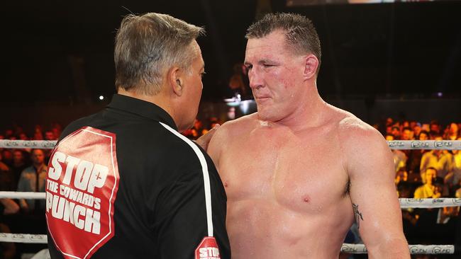 Paul Gallen wasn’t happy after his Code War clash with Barry Hall.