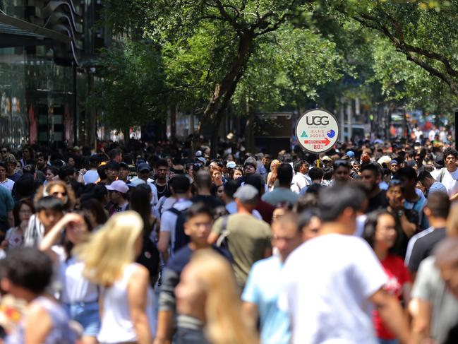 Shoppers pounded Sydney’s CBD on Boxing Day last year and now they can pound their keyboards on Christmas Day. Picture: Steven Saphore