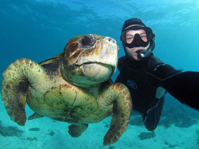 Great Barrier Reef marine biologist Johnny Gaskell. Picture: Instagram.