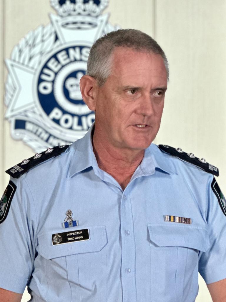 Cairns Police Inspector Brad Winks provided an update on the death of a 26-year-old Israeli man at Isabella Falls on Sunday, April 7. Picture: Annabel Bowles