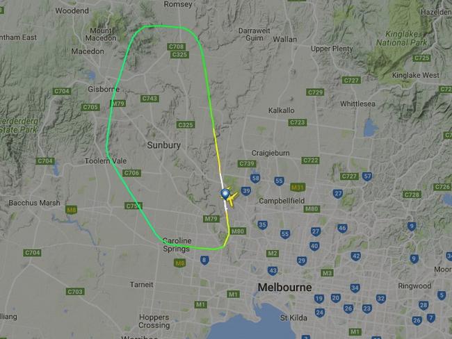 The flight path of MH128. Image: FlightRadar24