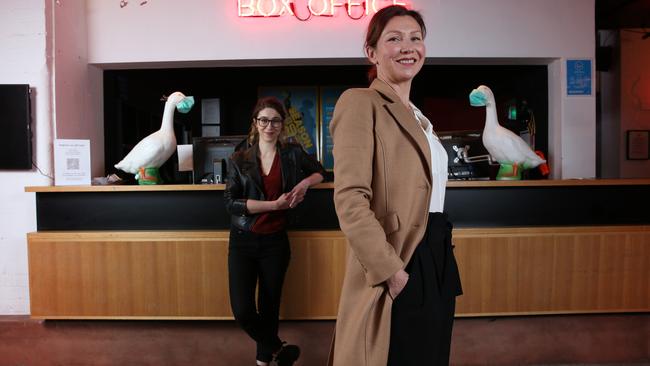 Anita Hegh with director Carissa Licciardello at Belvoir St Theatre in Sydney. Picture: Britta Campion