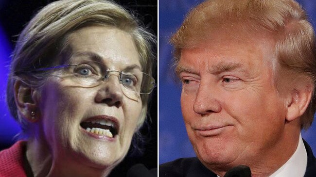 Elizabeth Warren, left, released the results of a DNA analysis that she said indicated she has some Native American heritage, a rebuttal to Donald Trump, right.