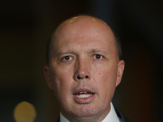 The Minister for Immigration and Border Protection Peter Dutton, during a press conference in Parliament House Canberra. Picture Gary Ramage