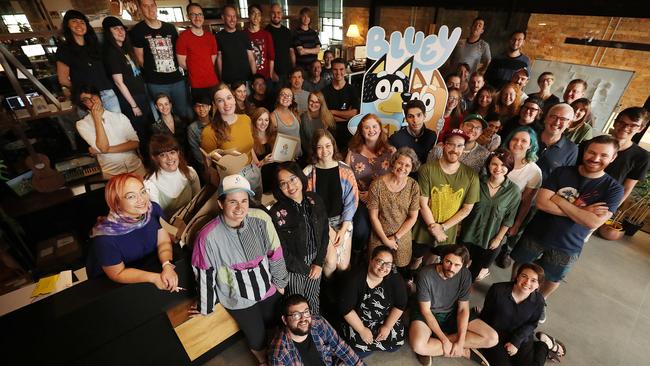 The production team at Ludo Studio, the team behind Bluey. Picture: Lyndon Mechielsen