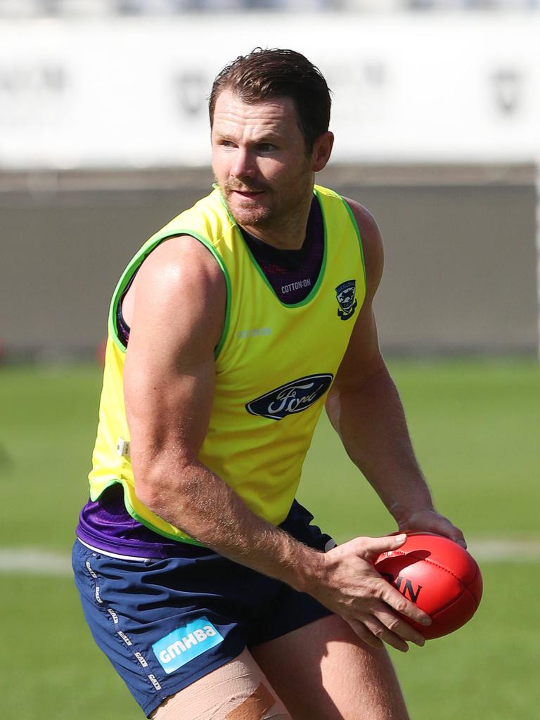 Patrick Dangerfield was best on ground against the Bombers. Picture: Alan Barber