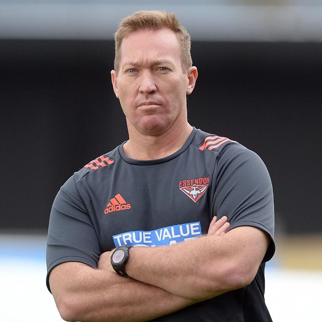 Trent Robinson’s brother Dean was the strength and conditioning coach at Essendon. Picture: Wayne Ludbey