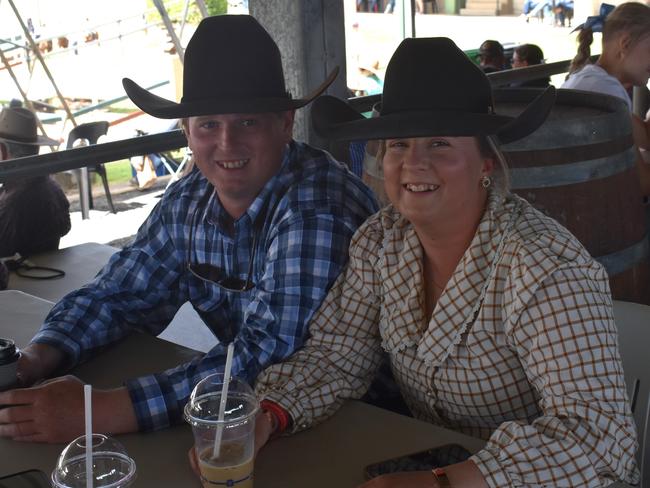 Taroom's Travis Bradford and Lainey Spannagle at the 23rd annual Paradise Lagoons Campdraft on May 10, 2025.