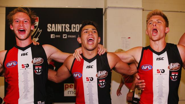 The Saints march in. Picture: Getty