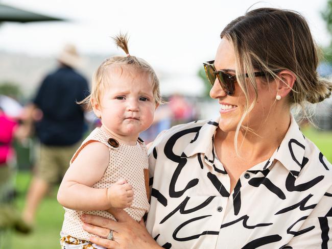 Beck Kendall with niece Layla Imeson at Wellcamp Airport 10th anniversary community day, Sunday, November 10, 2024. Picture: Kevin Farmer