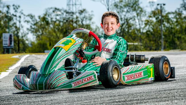 Sebastian Eskandari-Marandi is a budding young karter. Picture: Richard Walker