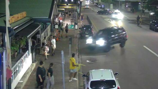 The moment before Dale Talbot's LandCruiser ploughed into the Six Tanks brewery on Mitchell St last year. Picture: Supplied/NT Courts