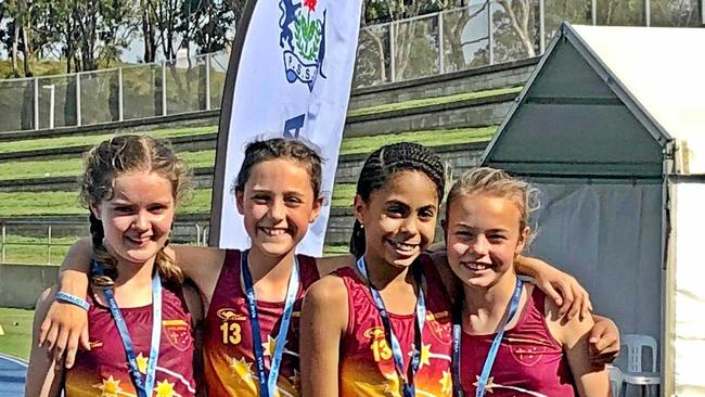 SPEED QUEENS: St Carthage's relay star quartet of Lilly Comber, Maggie Lynch, Natasha Moretti and Leo Robertson powered through five heats against 40 teams and took silver in the final comprising nine teams to be named second fastest in NSW. Picture: Supplied